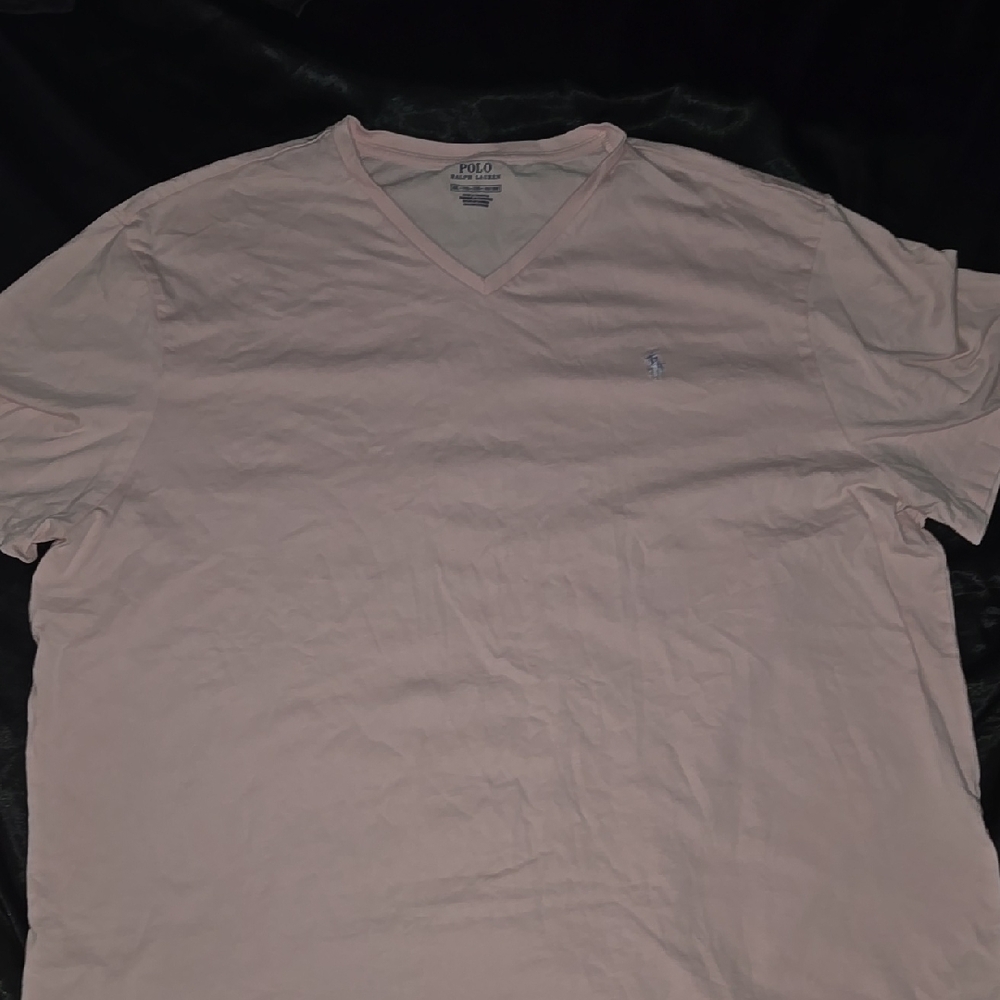 Polo by Ralph Lauren Men's Pink V-Neck Shirt